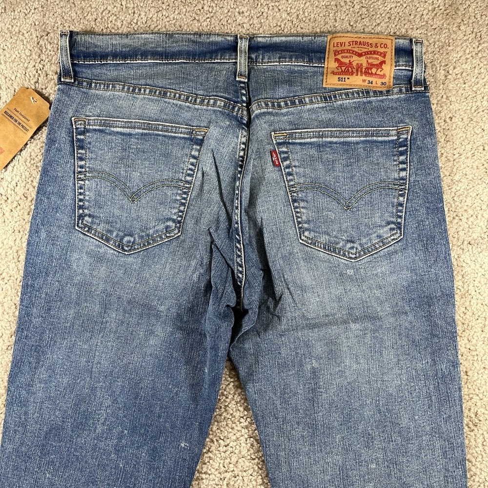 Levi's Classic 511 Slim Fit Flex Stretch Denim Jeans Men's 34x30 True‎ Fit 36x30 - Picture 9 of 13